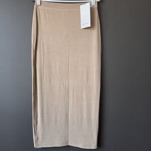 NEW Lululemon Women's Drapey Softstreme Column Midi Skirt Medium Filbert Tan